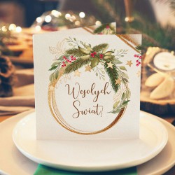KARTKA świąteczna z Twoimi życzeniami Świąteczny Nastrój (+złota koperta)