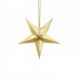 DEKORACJA świąteczna Gwiazda papierowa ZŁOTA 30cm