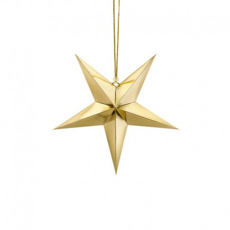 DEKORACJA świąteczna Gwiazda papierowa ZŁOTA 30cm