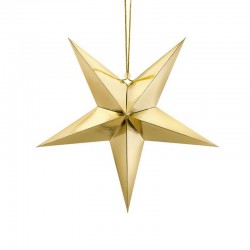DEKORACJA świąteczna Gwiazda papierowa ZŁOTA 45cm
