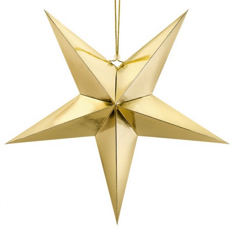 DEKORACJA świąteczna Gwiazda papierowa ZŁOTA 70cm