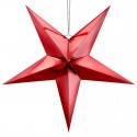 DEKORACJA świąteczna Gwiazda papierowa CZERWONA 70cm