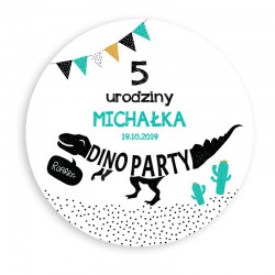 OPŁATEK na tort personalizowany na Roczek i Urodziny dziecka DinoParty Ø20cm