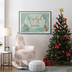 DEKORACJA świąteczna plakat Wesołych Świąt 50x70cm Wykwintne Święta