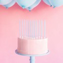 ŚWIECZKI na tort urodzinowy Wysokie 14cm BŁĘKITNE 12szt