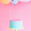ŚWIECZKI na tort urodzinowy zakręcone 14cm MIX 8szt KONIEC SERII