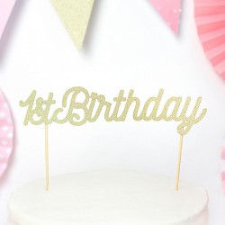 TOPPER na tort 1st Birthday ZŁOTY