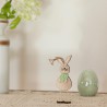 DEKORACJA na Wielkanoc zajączek drewniany na sznurku Mały 12cm