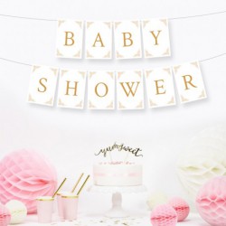 BANER girlanda Baby Shower ZŁOTY DUŻY FORMAT