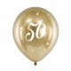 BALONY na 50 urodziny złote 6szt Chromowane Lux