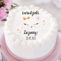 OPŁATEK na tort personalizowany na Roczek i Urodziny dziecka Słodki Kotek Ø20cm