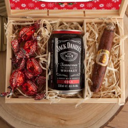 PREZENT świąteczny w skrzyni dla Faceta Z PODPISEM Whiskey z colą