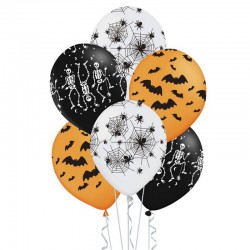 ZESTAW balonów na Halloween 30cm 6szt