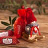 PREZENT świąteczny Mikołaj na saneczkach z krówkami W OPAKOWANIU