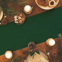 BIEŻNIK świąteczny obrus flizelinowy CIEMNOZIELONY 40cmx24m