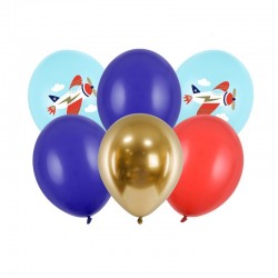 BUKIET z balonów na Roczek i urodziny z samolotem MIX 6szt