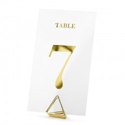 NUMERKI na stół transparentne ze złotym napisem KOMPLET 20szt