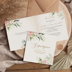 ZAPROSZENIA na Rocznicę Ślubu personalizowane Kwiaty Rustykalne (+koperty)