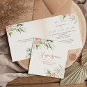 ZAPROSZENIE na Rocznicę Ślubu personalizowane Kwiaty Rustykalne (+koperta)