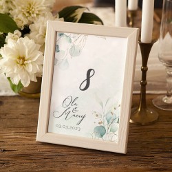 NUMEREK na stół wesele z imionami Białe Kwiaty