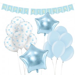 ZESTAW balonów na urodziny chłopca Błękitny 10% TANIEJ