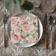 ZESTAW na stół kubeczki+talerzyki+serwetki Róże Vintage KOMPLET 40el. 5% TANIEJ