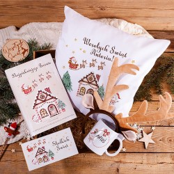 PREZENT świąteczny dla dziecka Z PODPISEM Poduszka, baśnie i czekolada GIGA BOX