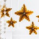 ROZETY dekoracyjne zawieszki Złote Gwiazdy EFEKT 3D 3szt