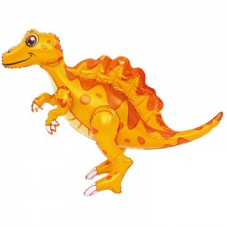 BALON na Roczek i urodziny foliowy Dinozaur 3D pomarańczowy 60x75cm