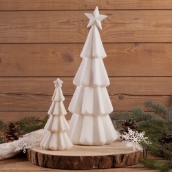 CHOINKA flokowana dekoracja świąteczna Biała DUŻA 40cm