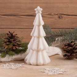 CHOINKA flokowana dekoracja świąteczna Biała 19cm
