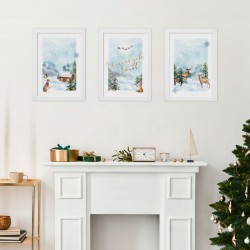 DEKORACJA świąteczna plakaty KOMPLET 3szt Białe Święta