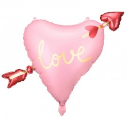 Balon foliowy Serce ze strzałą Walentynki 76x55 cm