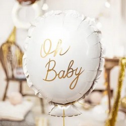 BALON na Baby Shower, narodziny foliowy z napisem Oh Baby 53x69cm