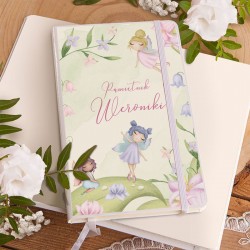 PAMIĘTNIK dla dziewczynki notatnik Z IMIENIEM Fairytale Wróżki 80 kartek czystych