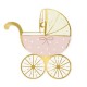 SERWETKI na Baby Shower i Chrzest Różowy wózeczek 14x15cm 20szt