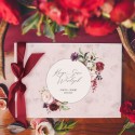 KSIĘGA GOŚCI weselnych z imionami Marsala&Pink (+czerwona wstążka)