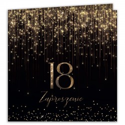 ZAPROSZENIA na 18 urodziny Gold Glittery 10szt (+koperty)