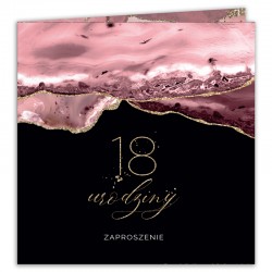 ZAPROSZENIA na 18 urodziny Agat Pink 10szt (+koperty)