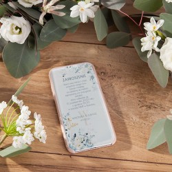 ZAPROSZENIE ślubne na telefon cyfrowe Niebieskie Kwiaty