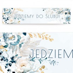 TABLICE rejestracyjne ślub Z NADRUKIEM Niebieskie Kwiaty