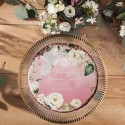 OPŁATEK na tort komunijny Z IMIENIEM Ø20cm Różowa Komunia z Kwiatami