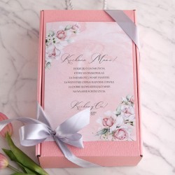 PREZENT dla Mamy z PODPISEM notatnik i kubek Różowe Kwiaty