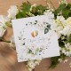 ZAPROSZENIA na Chrzest wianuszek Białe Róże ze stópkami 10szt (+koperty)