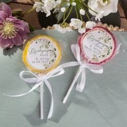 LIZAKI podziękowanie na wesele Z IMIONAMI Białe Róże 10szt (+etykiety)