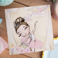 ZAPROSZENIA na urodziny dziewczynki Mała Baletnica 10szt (+koperty)