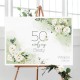 ŚCIANKA plakat na 50 urodziny Białe Róże Z IMIENIEM 50x70