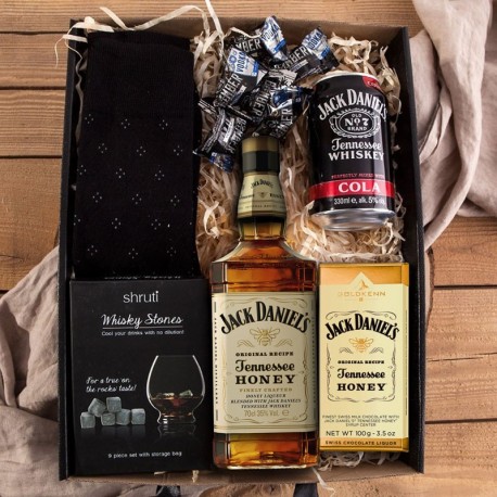 PODZIĘKOWANIE Dla Chrzestnego na Chrzest box Z IMIENIEM Zestaw Jack Daniels Miodowa rozkosz