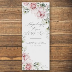 ŚCIANKA za Parą Młodą baner + listwa 60x150cm Różowe Kwiaty
