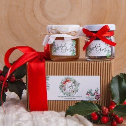 PREZENT świąteczny Z PODPISEM Pudełko z miodkiem i herbatką Najpiękniejsze Święta